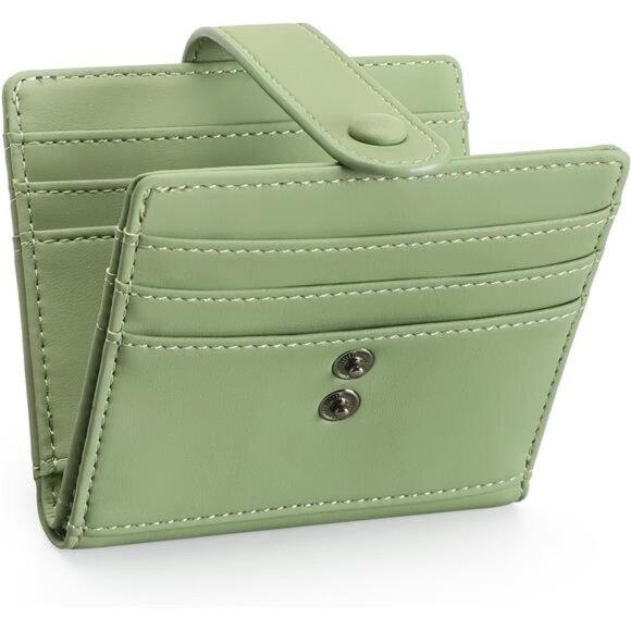 Small Wallets Zipper Pocket Green